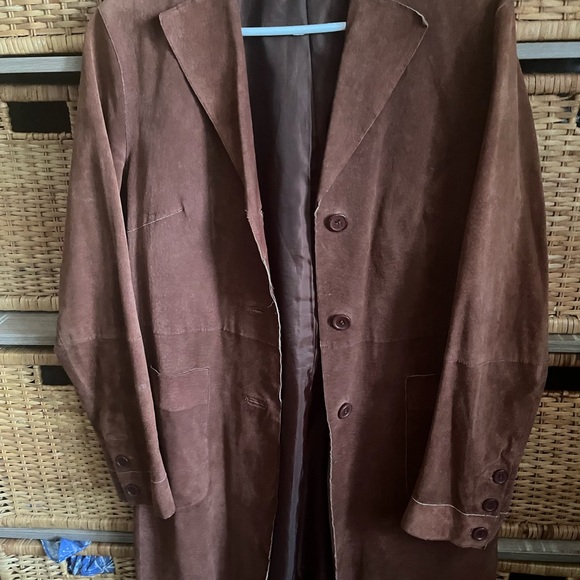pretty face Jackets & Blazers - Chestnut Vintage Suede Trench Coat